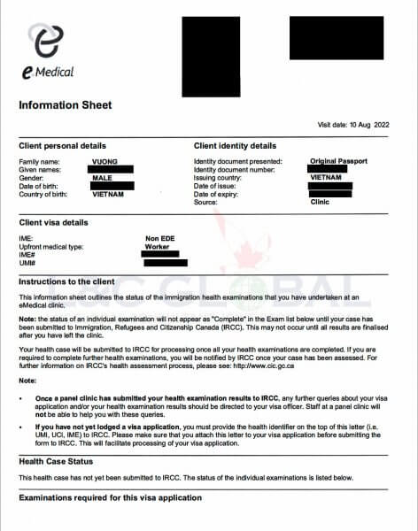 Hình 5 - Giấy xác nhận khám sức khỏe Emedical